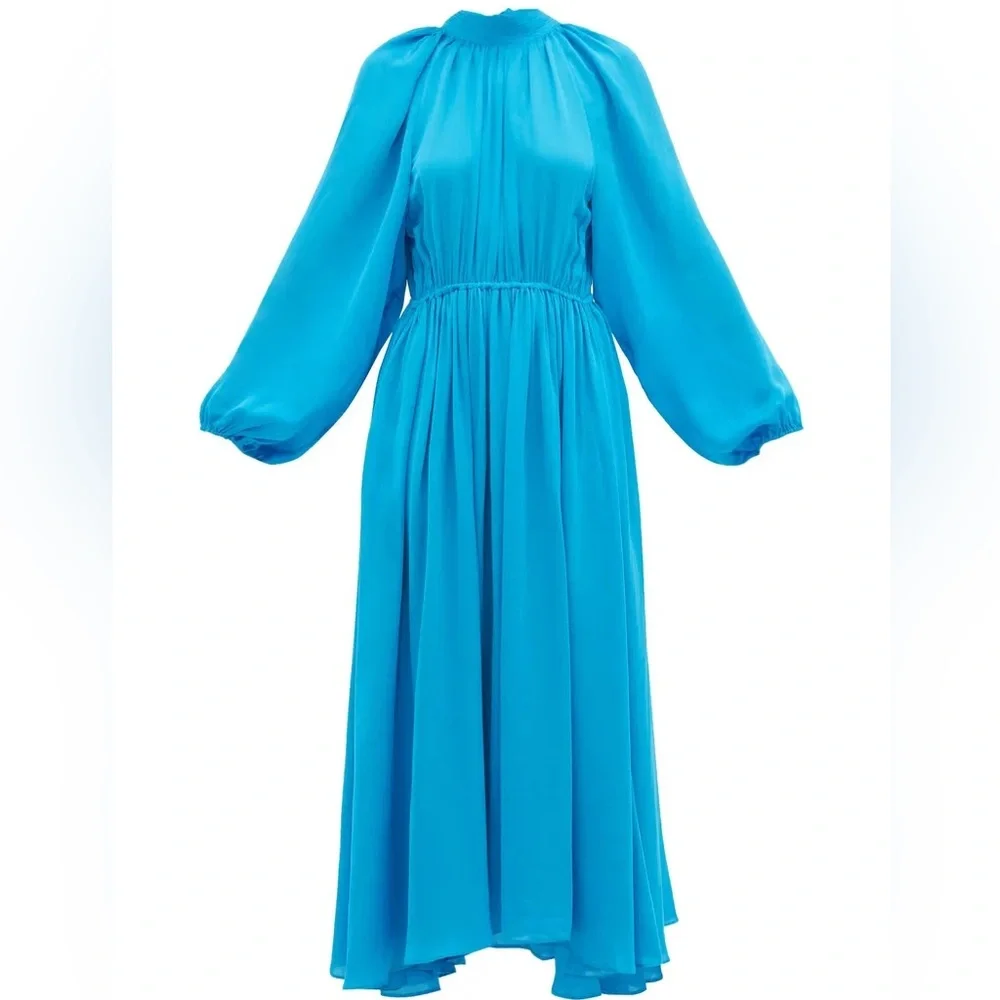 Rhode Mai Gathered Open-Back Crepe Midi Dress. Retail price: $435. XS size. - Picture 2 of 16